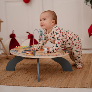 Mesa educativa de madeira 7 em 1, musical, sensorial