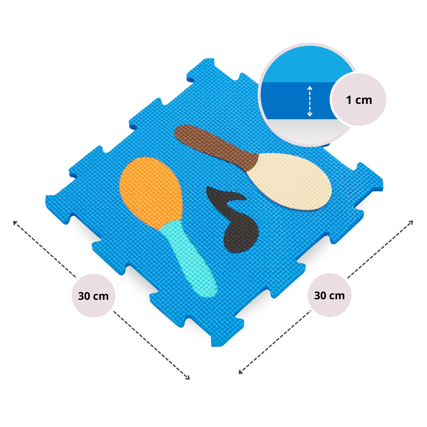 Quebra-cabeça de espuma educacional 90 x 90 x 1cm - Espuma EVA - padrão: instrumentos