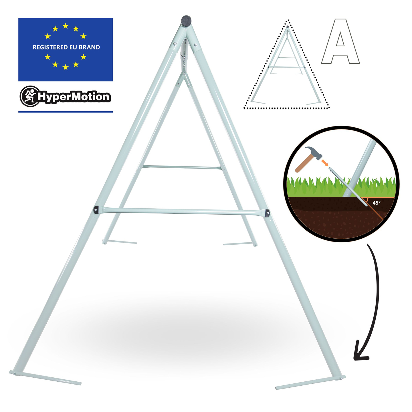 Balanço duplo de jardim com estrutura e cordas - assento e ninho de cegonha