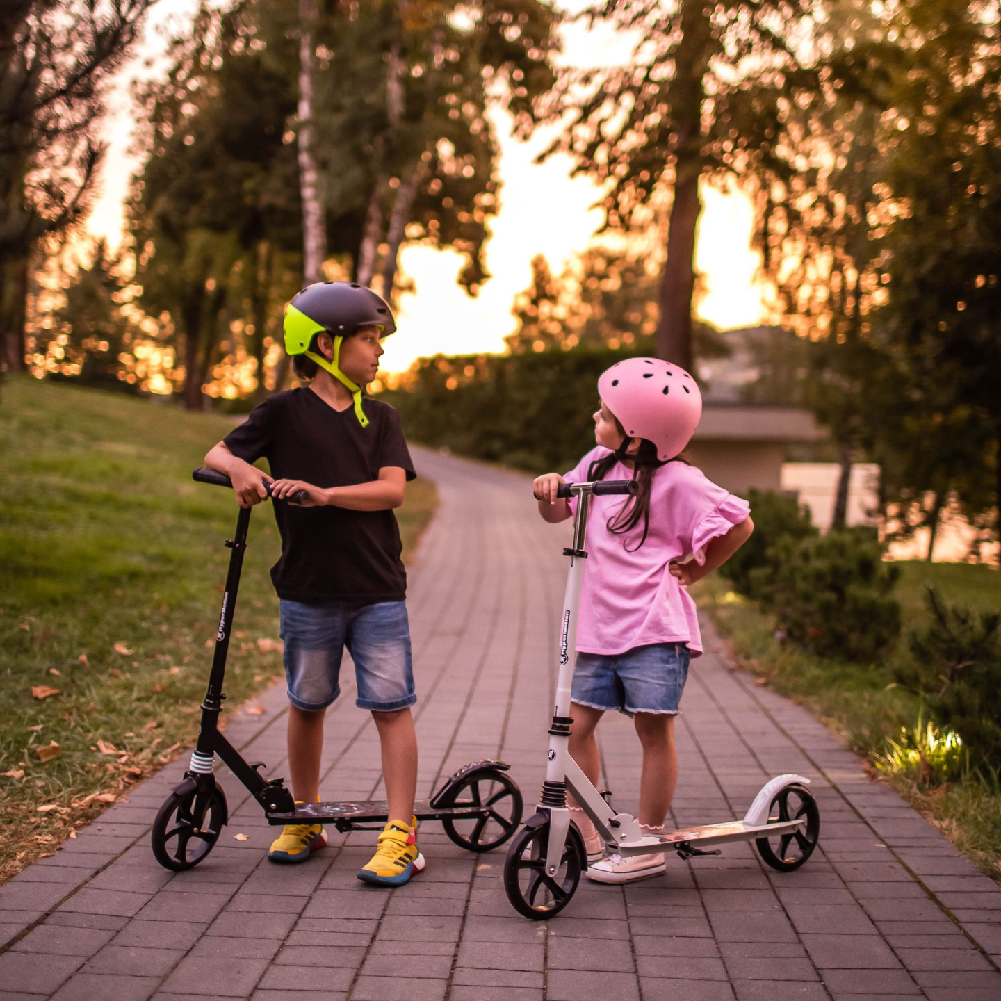 Trotinete de duas rodas para jovens adultos - com amortecedor - Hypermotion CITY SWIFT Winter Fox - 100kg