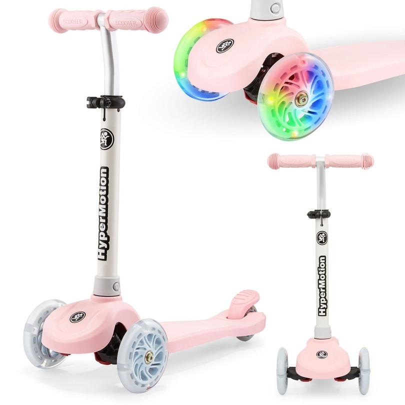 Scooter de equilíbrio de três rodas TRINGO, 3-8 anos - rosa + rodas LED brilhantes