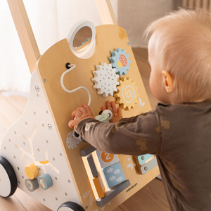 Andarilho educativo de madeira 8em1 / empurrador de bebés - prancha manipuladora