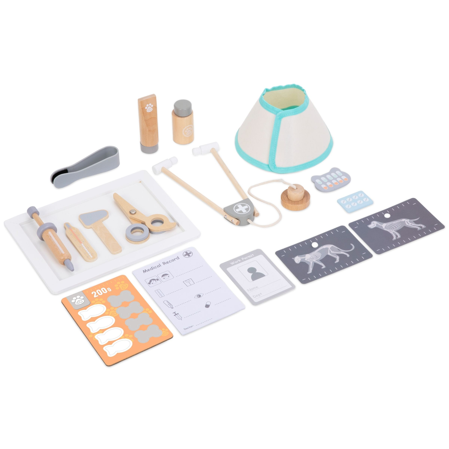 Hospital de animais - conjunto de madeira