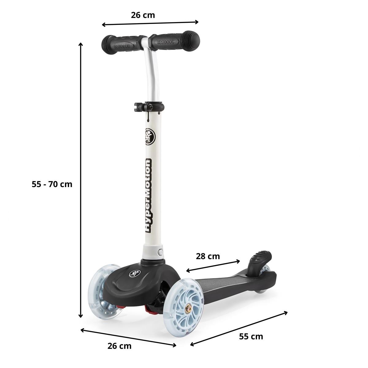 Scooter de equilíbrio de três rodas TRINGO, 3-8 anos - preto + rodas LED brilhantes