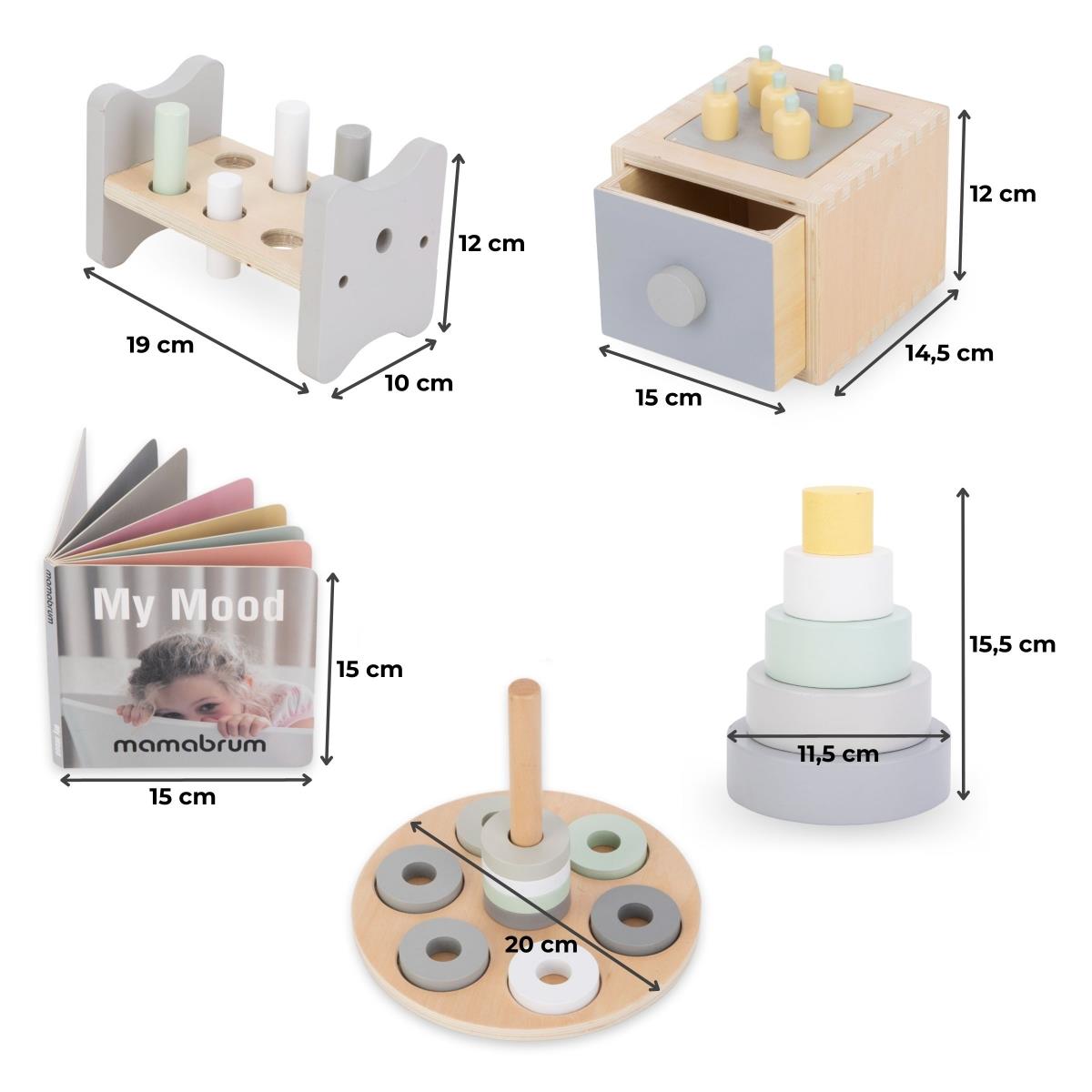 Caixa educativa Montessori para crianças pequenas - 6 brinquedos