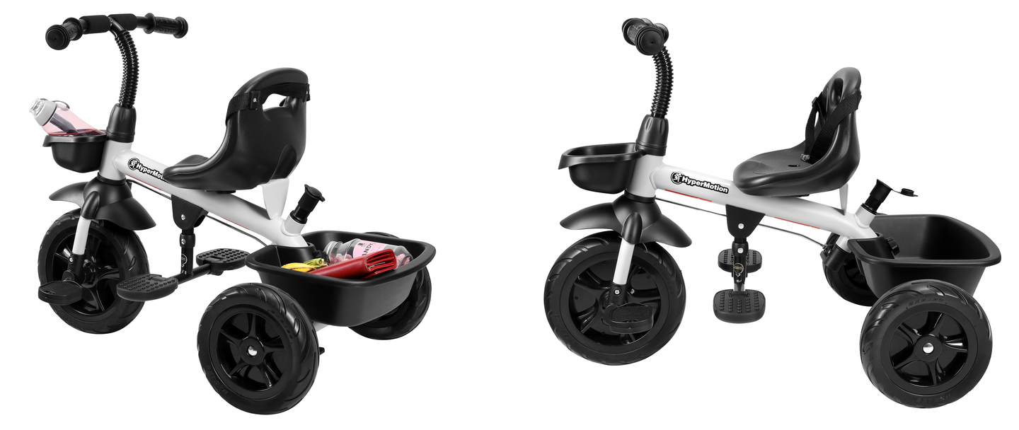 Triciclo HyperMotion TOBI VECTOR - rodas permanentemente infladas + empurrador. Cor: cinza claro.