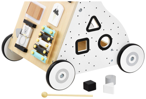 Andador / empurrador educacional de madeira para crianças - prancha de manipulação