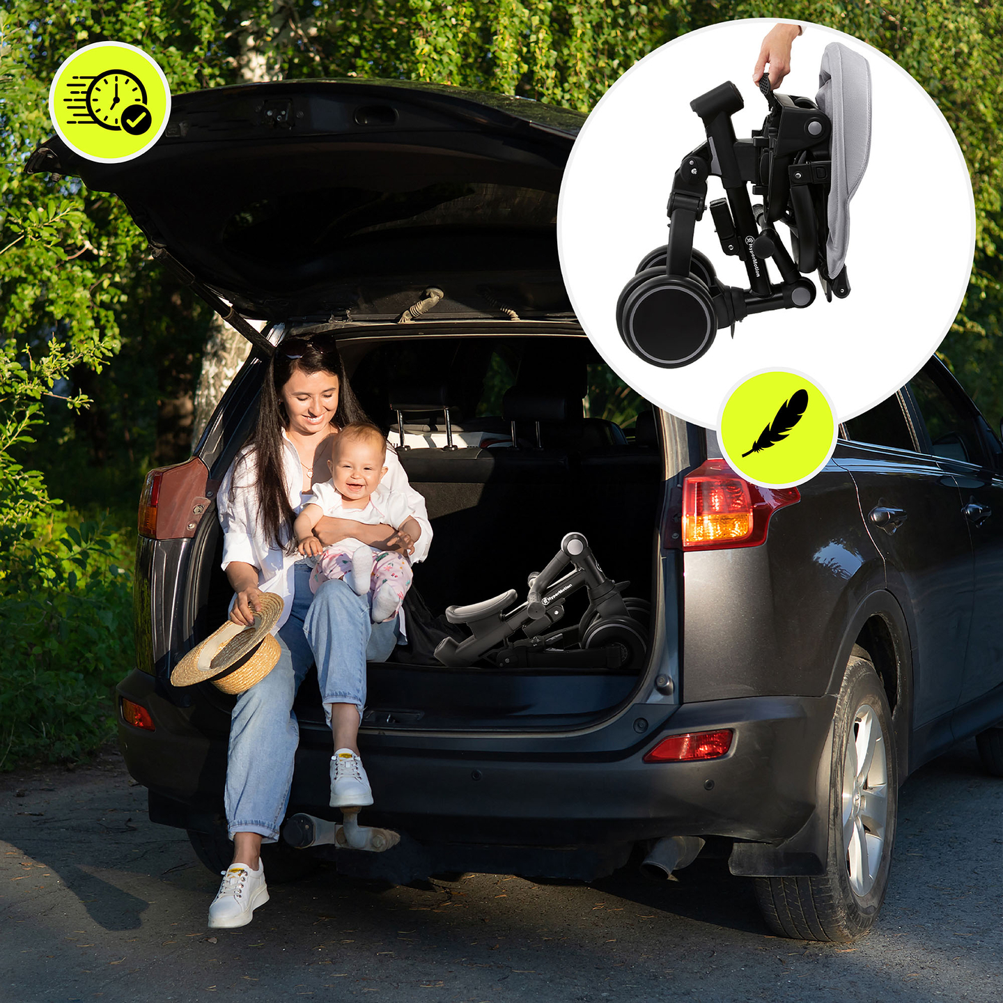 Triciclo multifunções 8em1 TOBI FOREST - cinzento