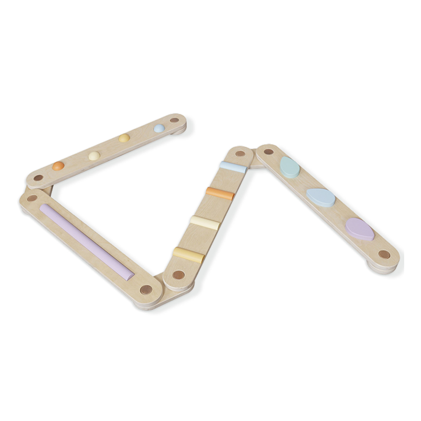 Grande percurso sensorial em madeira - pista de equilíbrio - 9 elementos