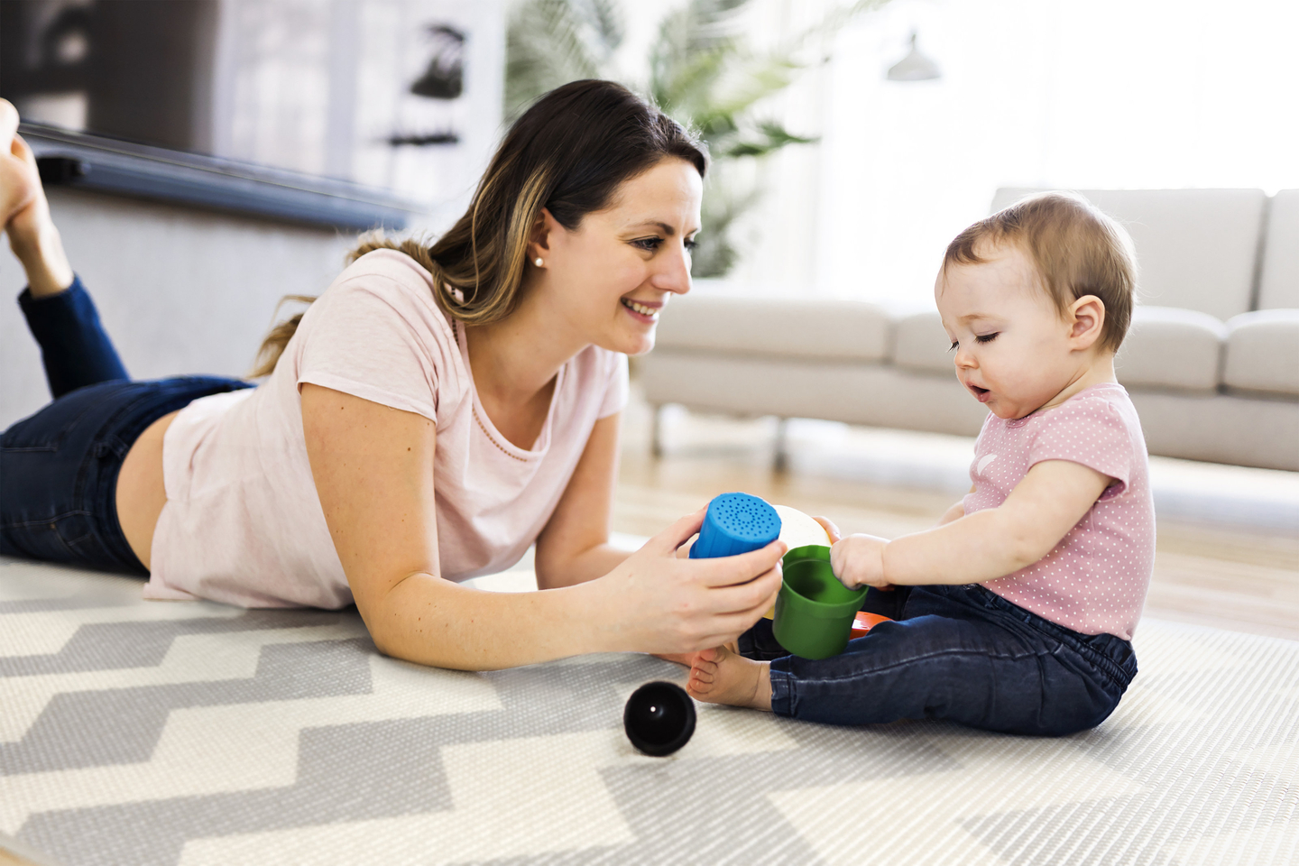 Tapete de espuma XXL dupla face - rolo de 2 CM (estrada e ziguezagues)