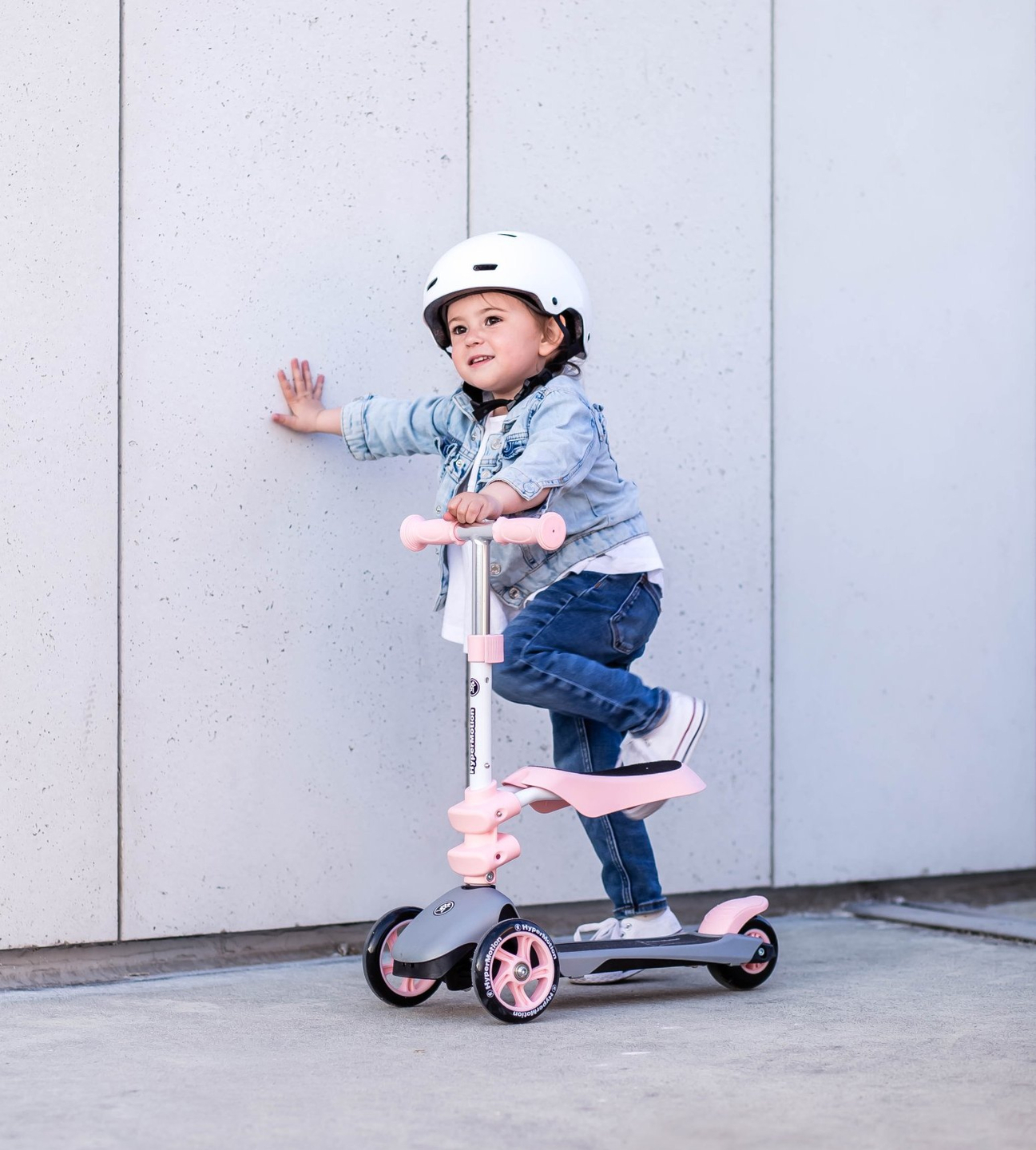 Scooter de equilíbrio de três rodas 3 em 1 HyperMotion - rosa