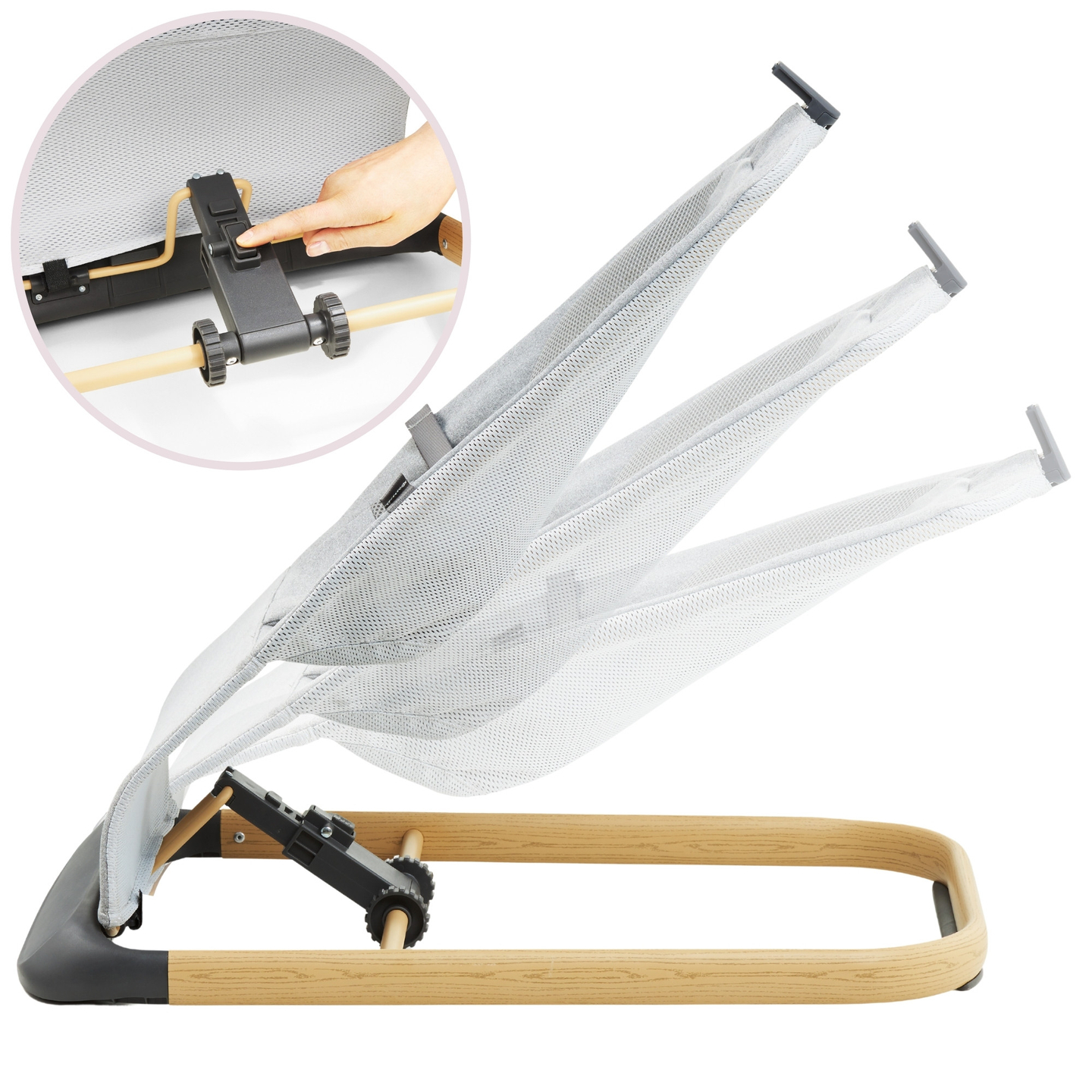 Cadeira de balanço 2 em 1 com inserção Moby-System LILY – cinza