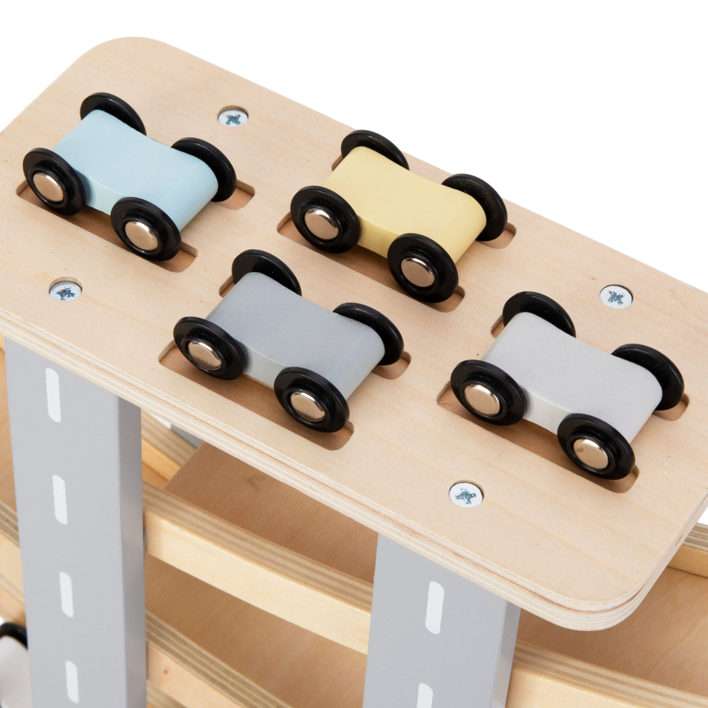 Pista de madeira - escorregador para carros - 6 andares