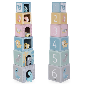 Torre - classificador com figuras de dinossauros