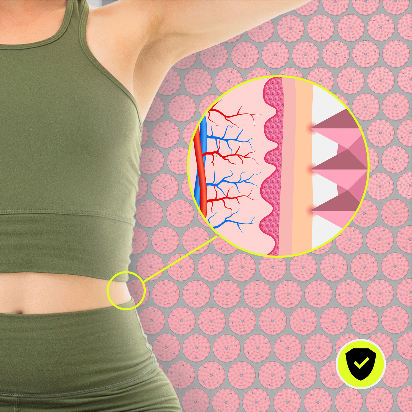 Tapete de acupressão em linho ecológico com fibra de coco e almofada de trigo sarraceno – 68 cm HyperMotion Cinza e Rosa