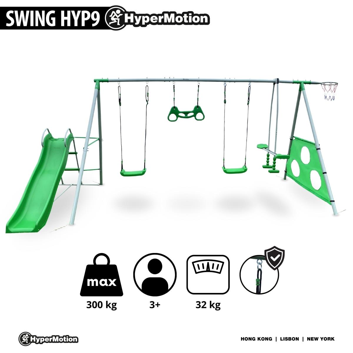 Parque infantil XXXL para crianças com baloiços, escorregador, trapézio de ginástica, cesta de basquete e gol de futebol