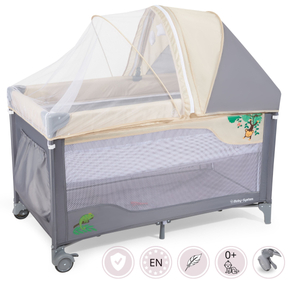 Berço de viagem 0 - 36 m com trocador + cercadinho Moby-System HUXLEY