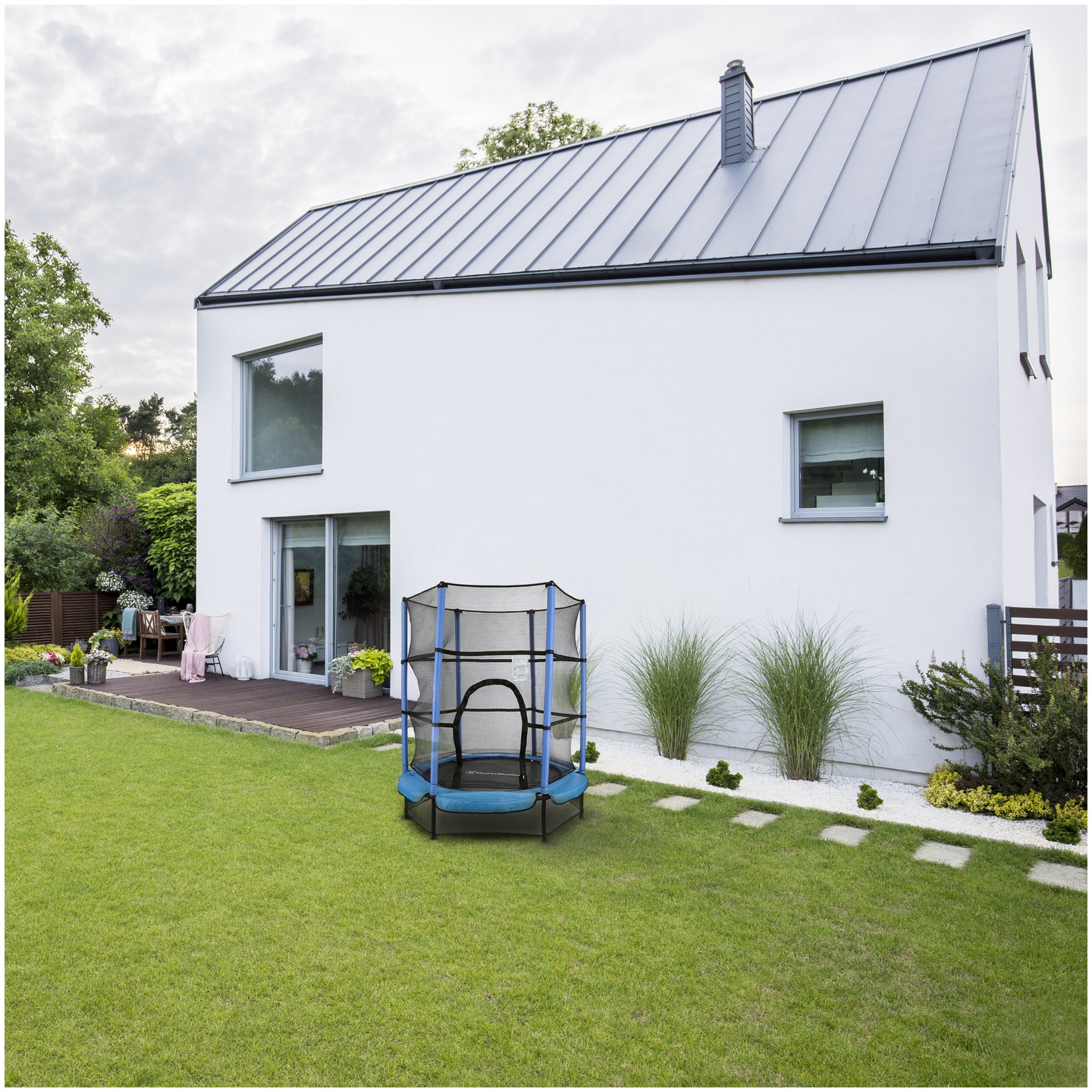 Trampolim 140cm com rede de proteção - para crianças dos 3 aos 6 anos - para casa e jardim