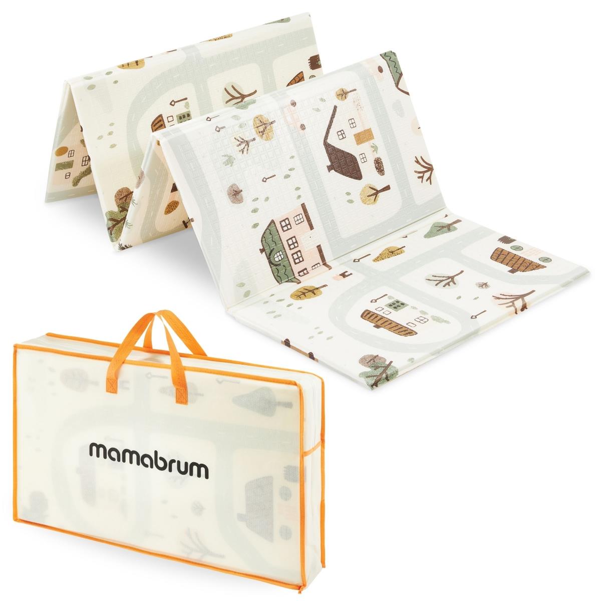 Tapete de espuma dobrável de dupla face 180 x 120 x 1cm - Charming Town/Sand Beige