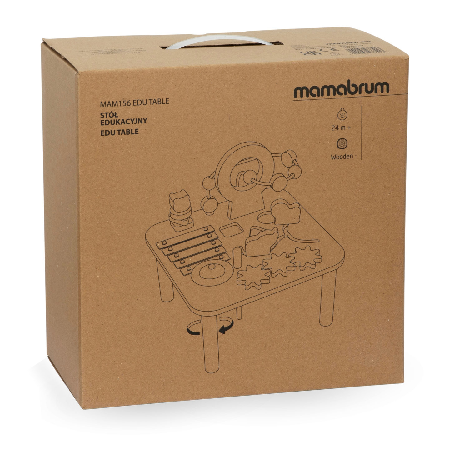 Mesa musical educacional 7 em 1 de madeira com pratos e gongo - selva selvagem