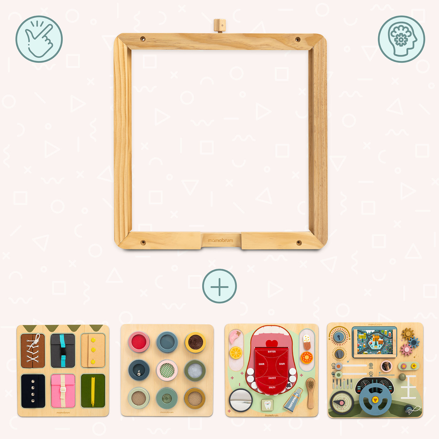 Moldura de madeira para parede - para montagem de quadros educativos Mamabrum