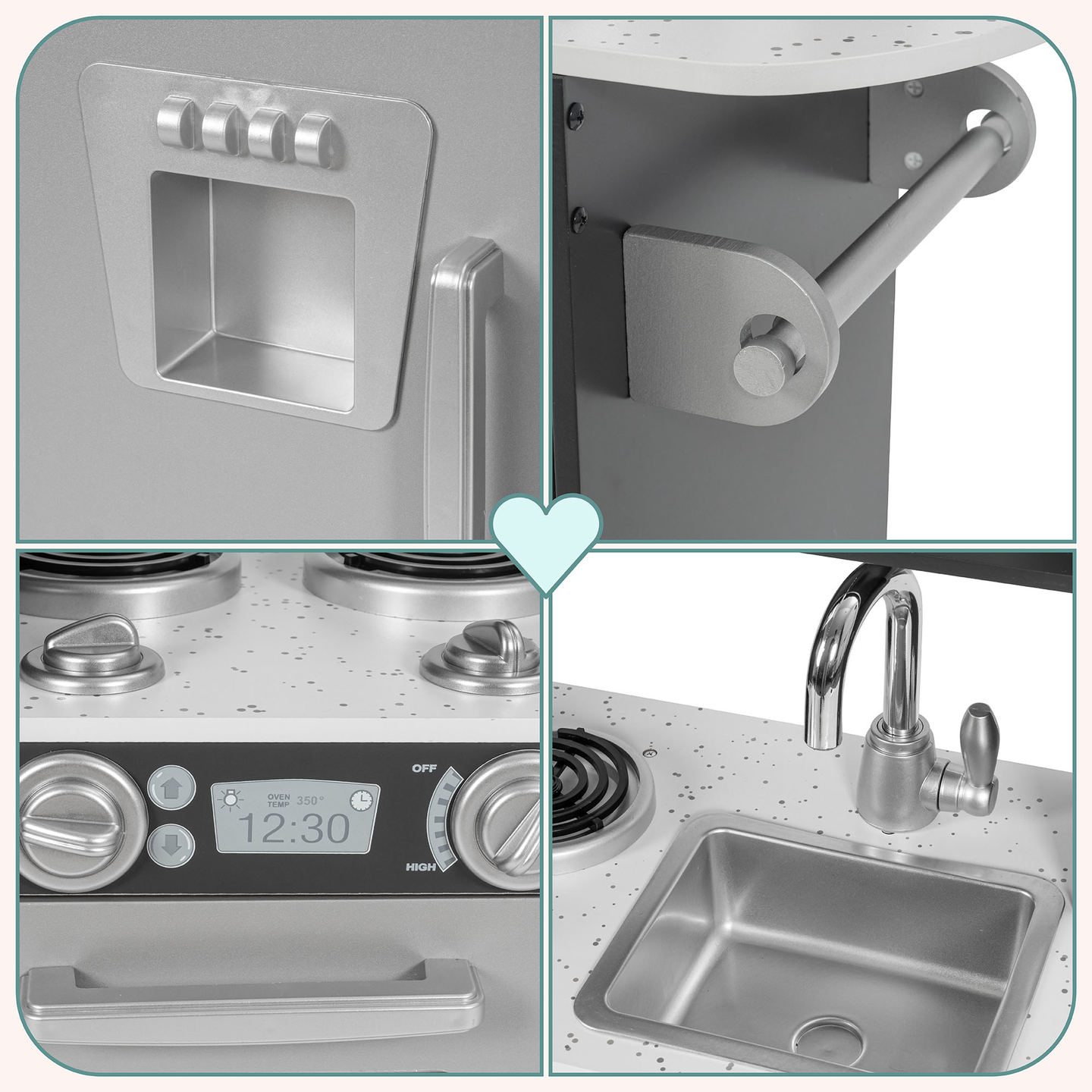 Cozinha XXL em madeira com iluminação LED, avental e acessórios