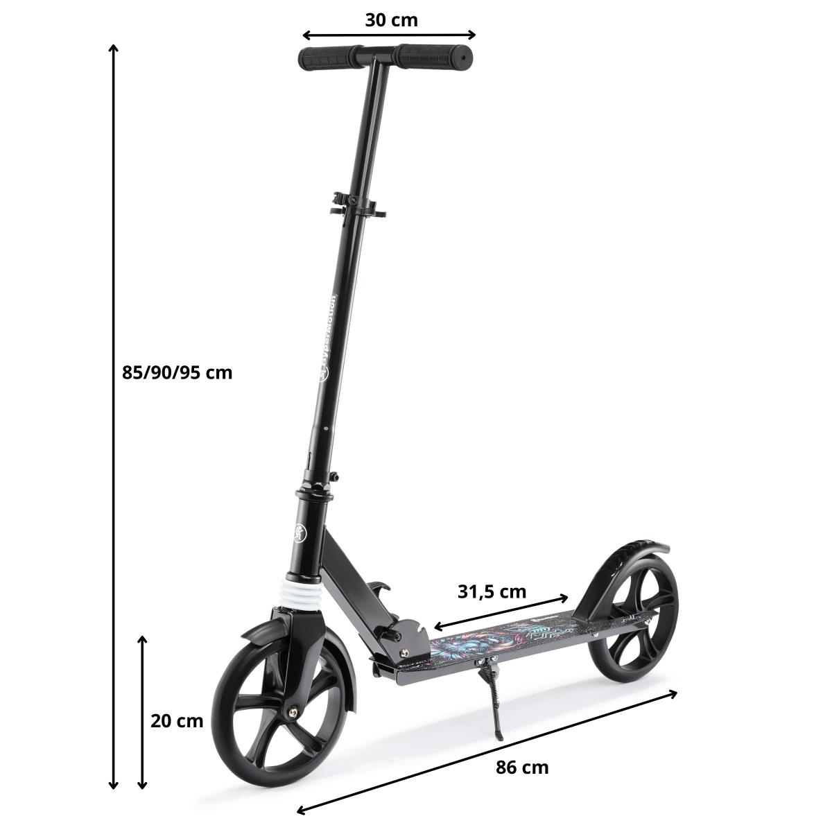 Trotinete de duas rodas para jovens adultos - com amortecedor - Hypermotion CITY SWIFT Digital Lion - 100kg