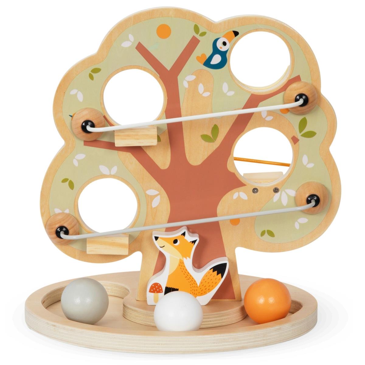 Pista de deslizamento de bolas em madeira - Árvore verde