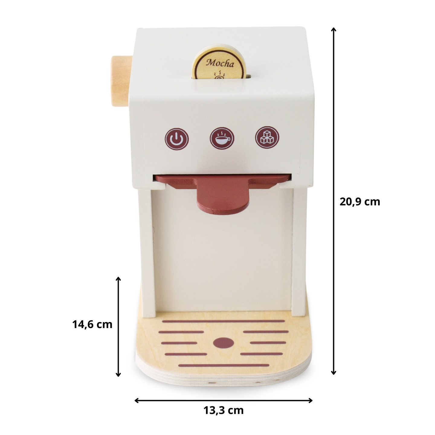 Máquina de café cápsula de madeira - café com acessórios