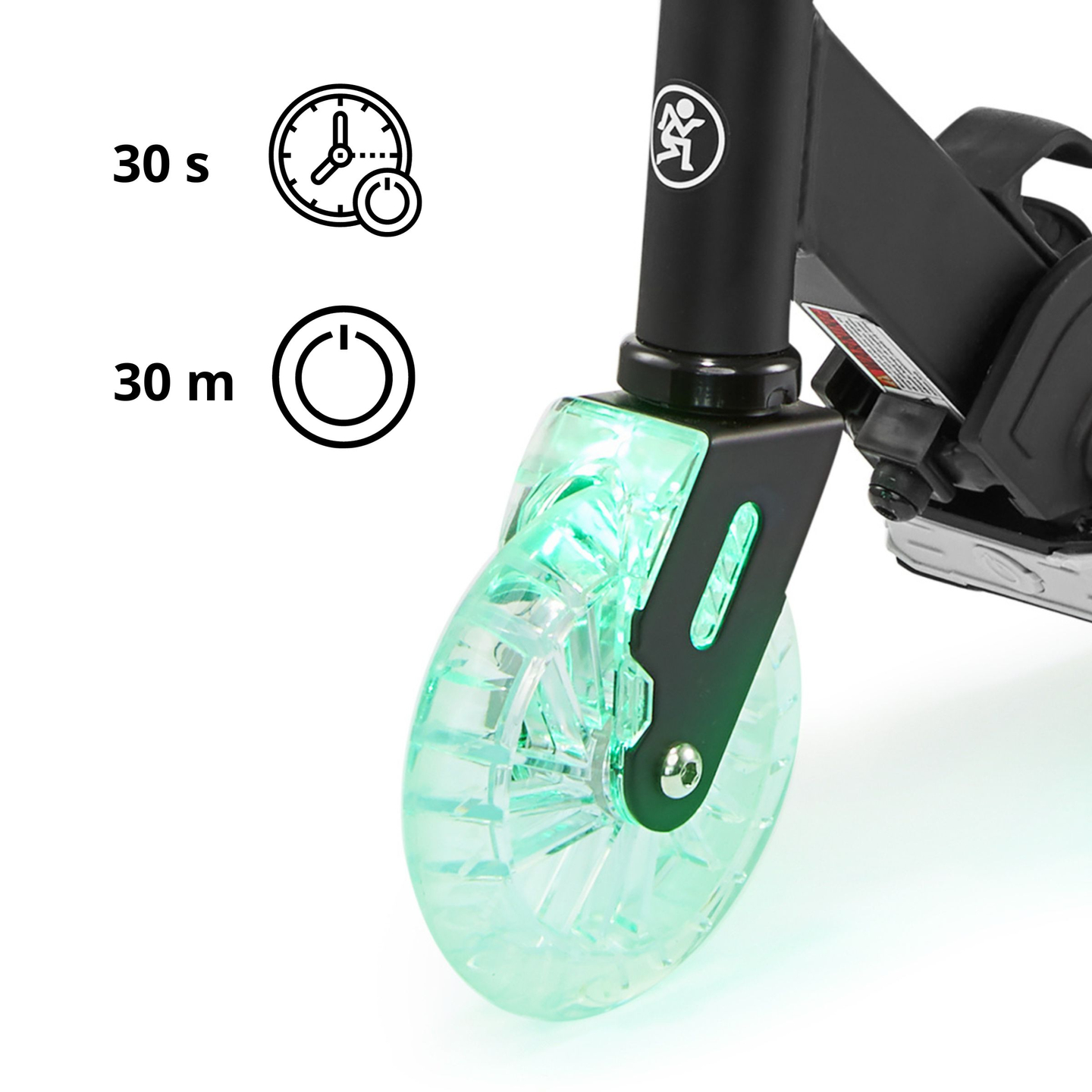 Scooter de duas rodas com iluminação LED, dobrável - Hypermotion Ice Flash