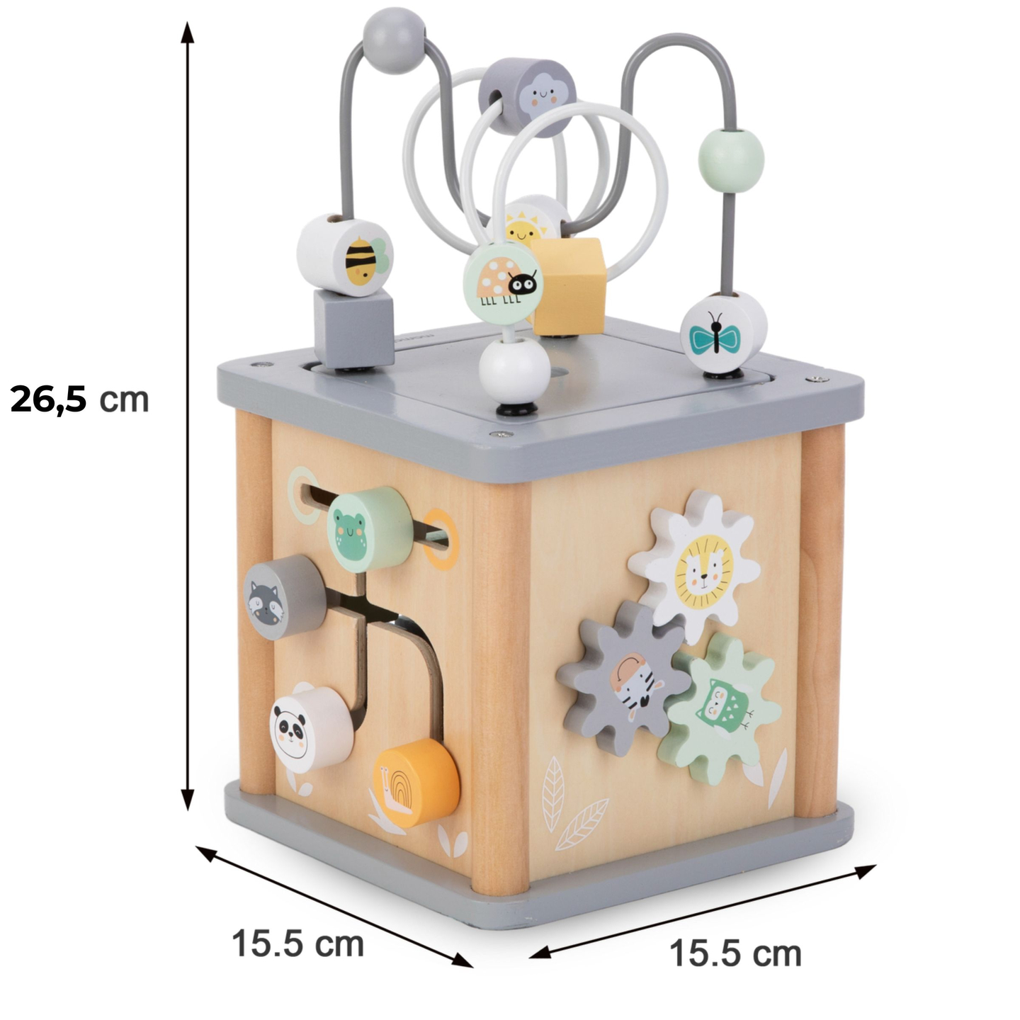 Cubo educacional Montessori de madeira - motor loop