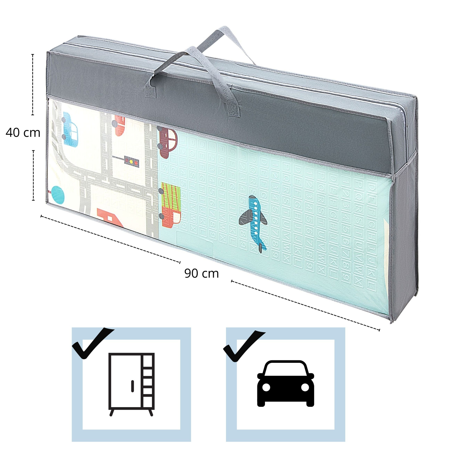 Tapete de espuma XXL dupla face - dobrável 1 CM (montanha e estrada)