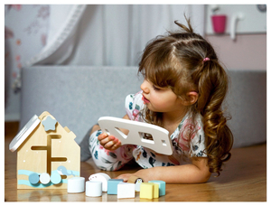 Sorter - uma casa educacional de madeira com blocos