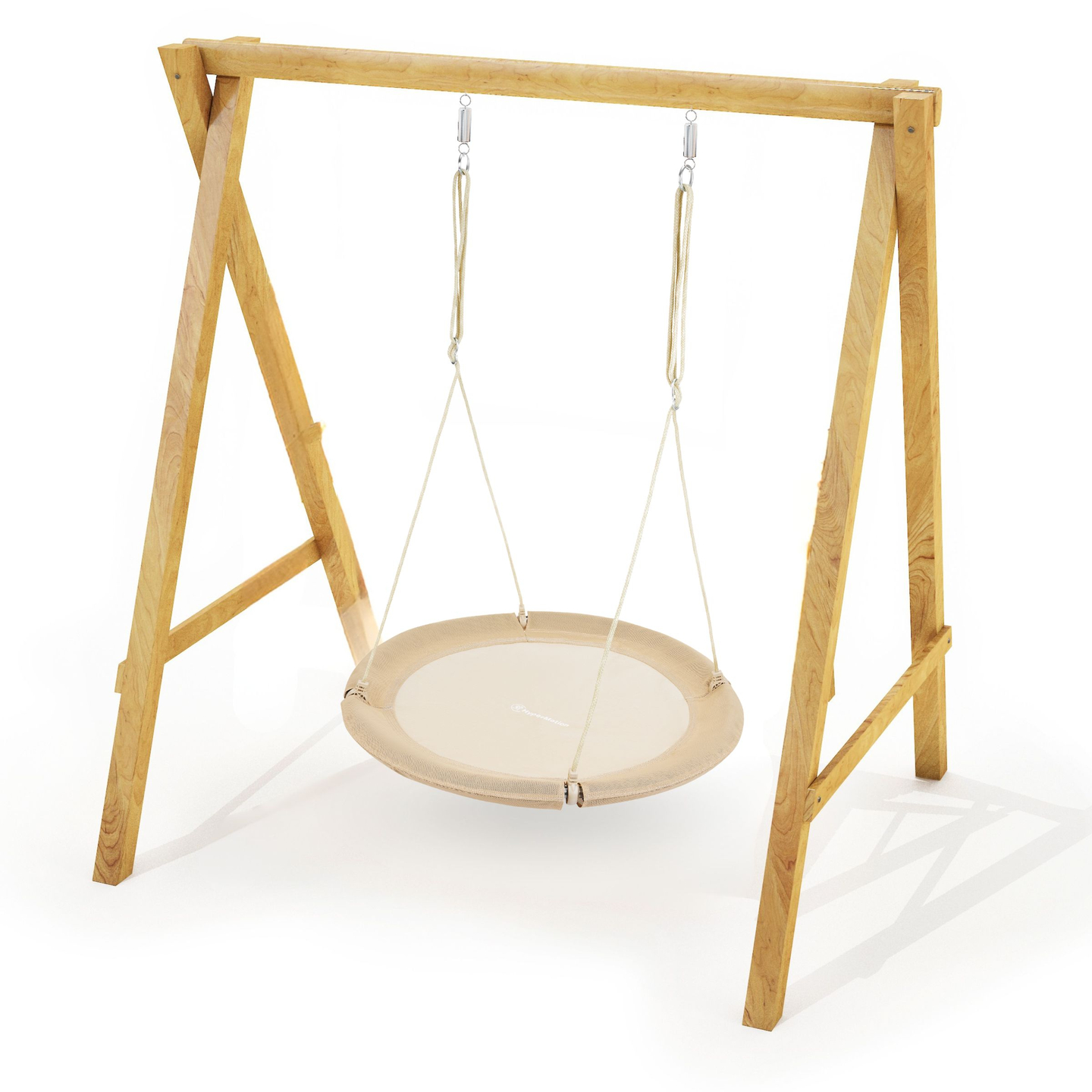 Baloiço ninho de cegonha HyperMotion - 100 cm de diâmetro, cor bege boho