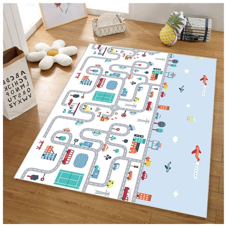 Tapete de espuma XXL dupla face - rolo de 2 CM (estrada e ziguezagues)