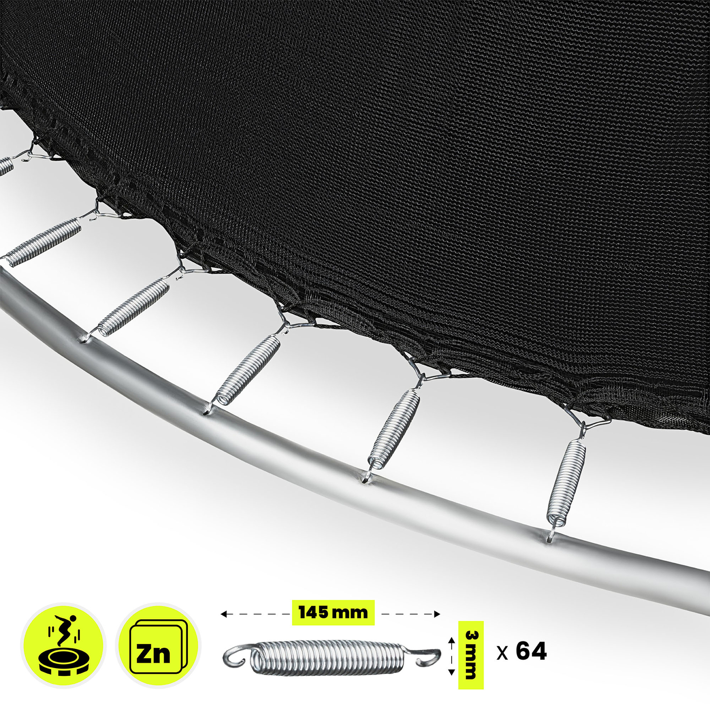 Trampolim de jardim XXL para crianças HyperMotion - 366 cm 12FT - com escada e rede interna - para casa e jardim - 150kg máx.