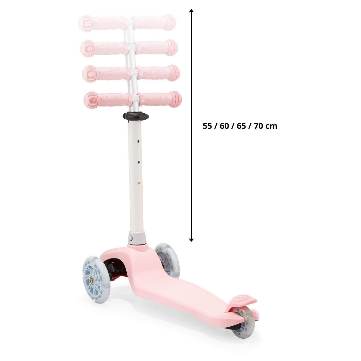 Scooter de equilíbrio de três rodas TRINGO, 3-8 anos - rosa + rodas LED brilhantes