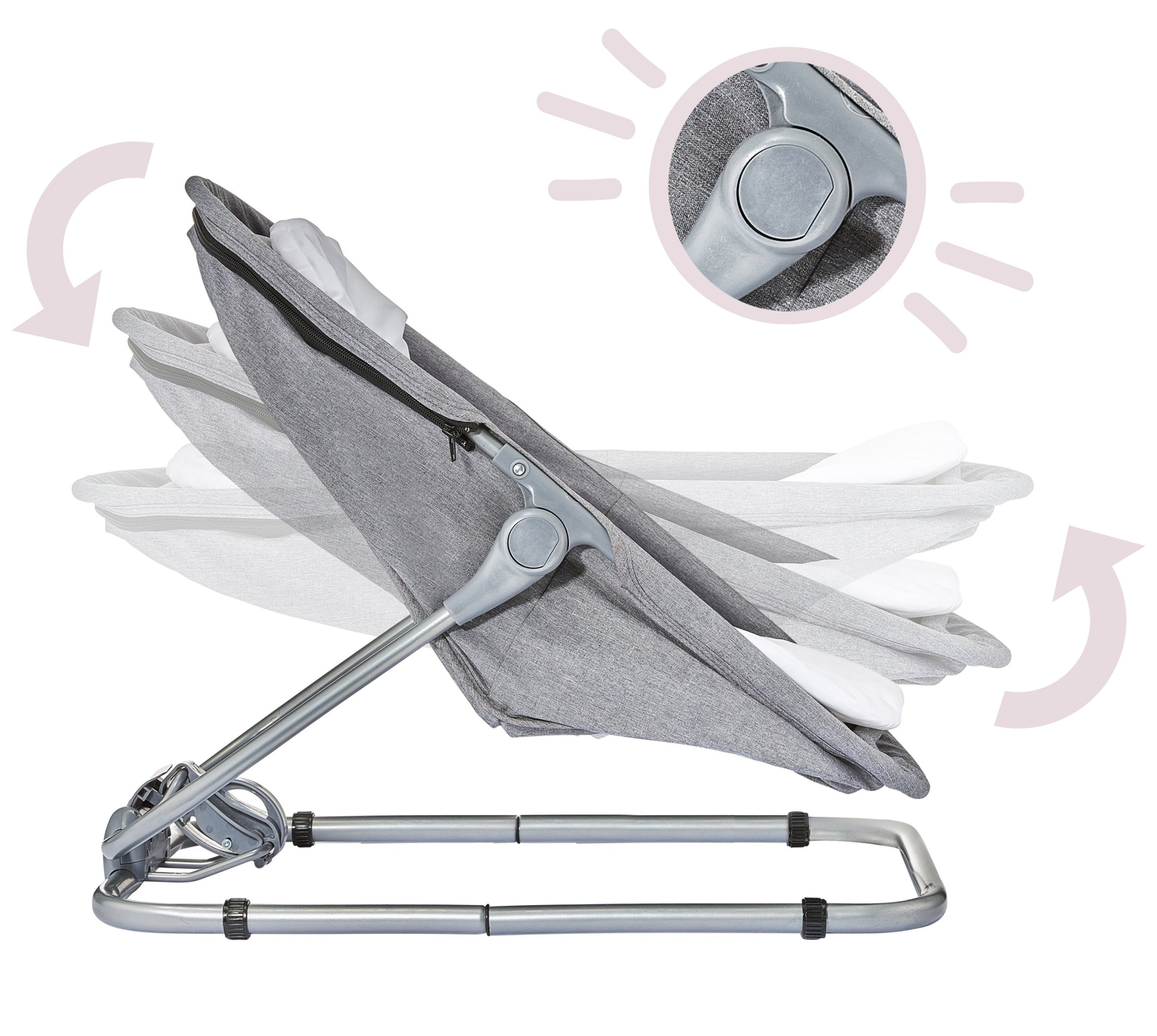 Espreguiçadeira + Cadeira de balanço + Cama 3 em 1 - Moby-System MILA