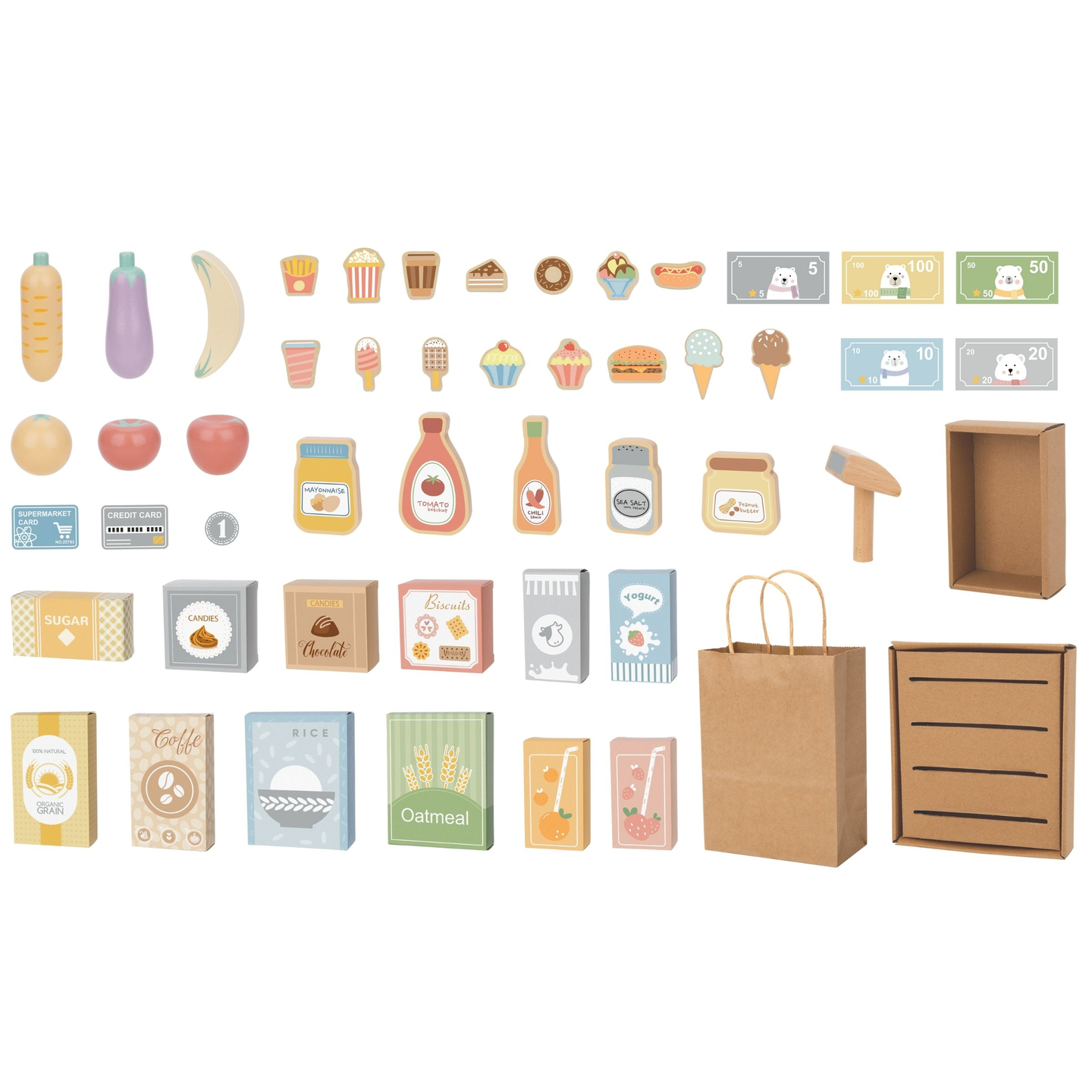 Mercearia de madeira - uma grande barraca XXL, uma loja com caixa registradora