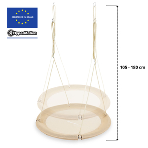 Baloiço ninho de cegonha HyperMotion - 100 cm de diâmetro, cor bege boho