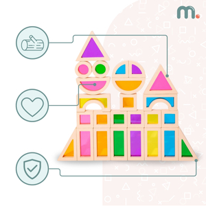 Blocos de madeira arco-íris - 25 elementos