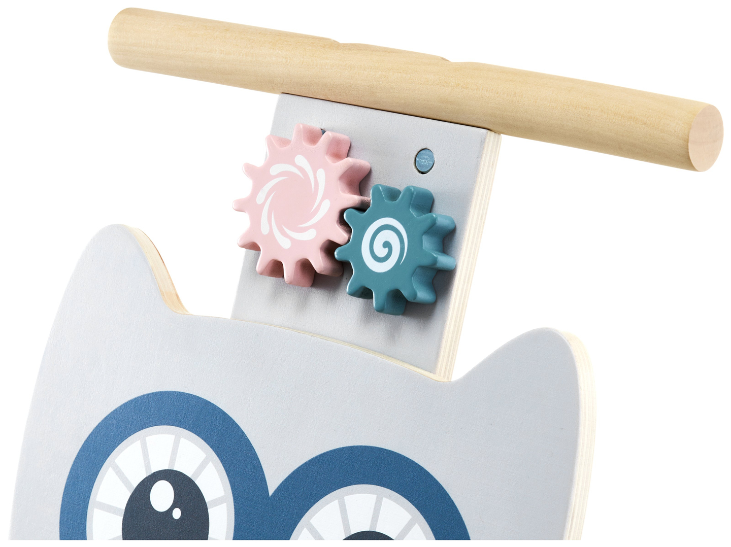 Andador multifuncional de madeira - empurrador - carrinho com blocos - Coruja