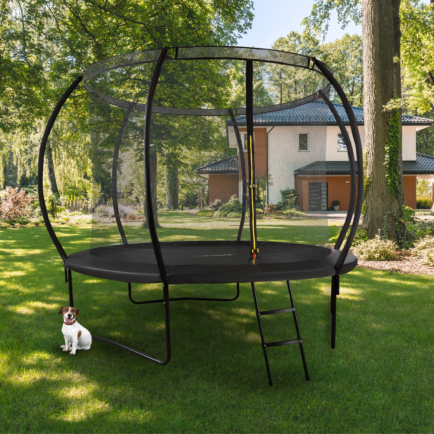 Trampolim de jardim XL infantil HyperMotion - 305 cm 10FT - com escada e rede interna - para casa e jardim