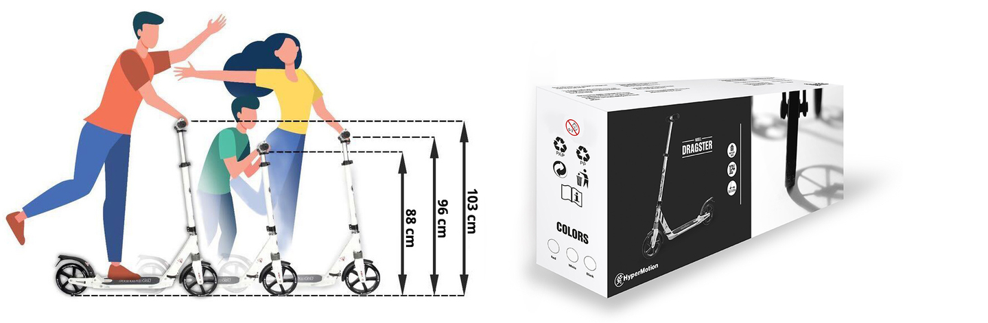 Scooter urbana HyperMotion DRAGSTER Preto