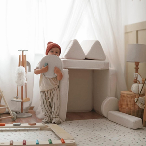 Pista de equilíbrio em madeira - caminho sensorial - 14 elementos