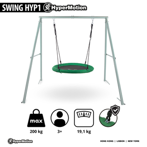 Balanço de jardim tipo ninho de cegonha com moldura e cordas