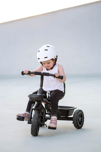 Triciclo HyperMotion TOBI VECTOR - rodas permanentemente infladas + empurrador. Cor preta.