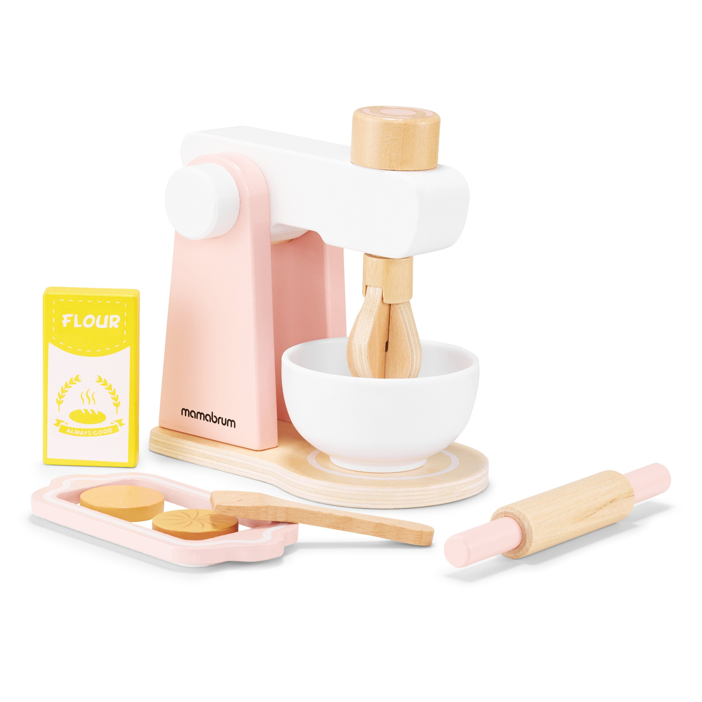 Amassadeira de madeira com acessórios, para crianças