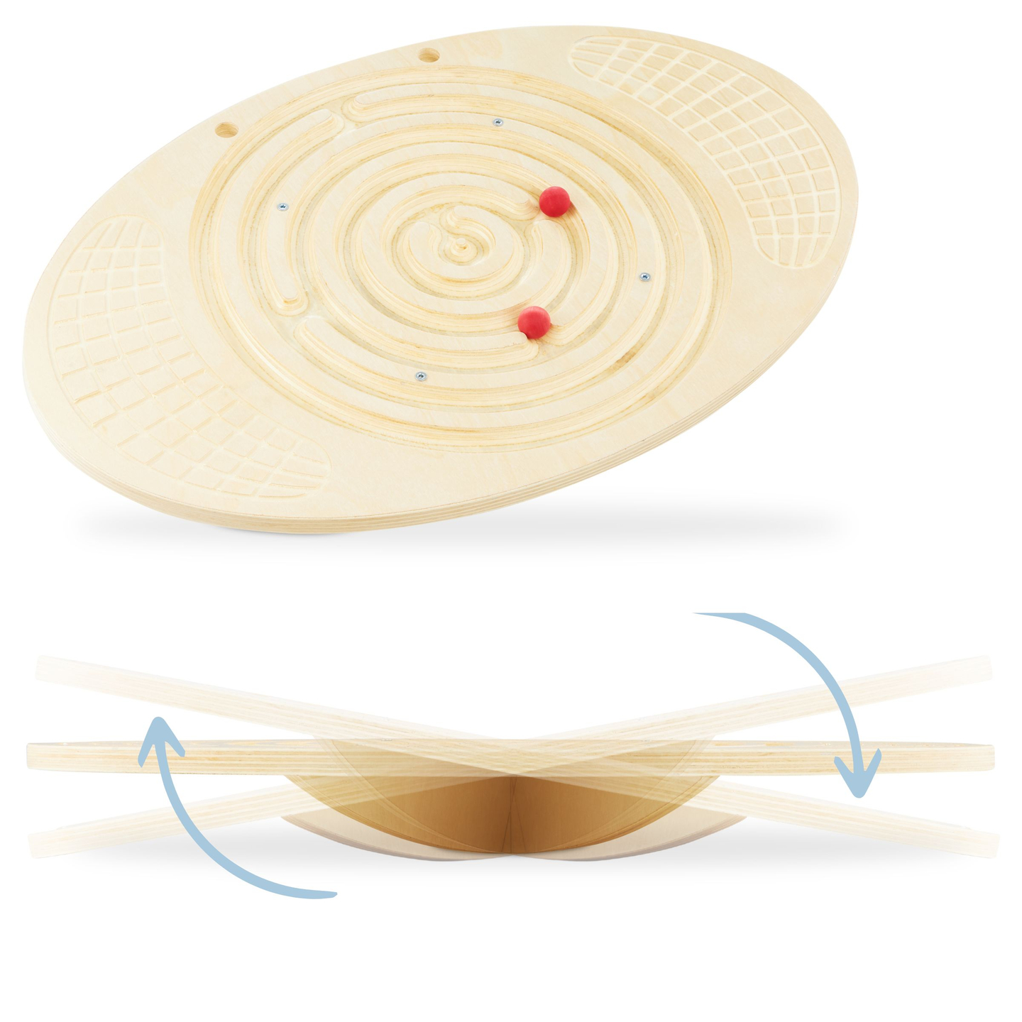 Prancha de equilíbrio de madeira com labirinto e bolas - um balancim