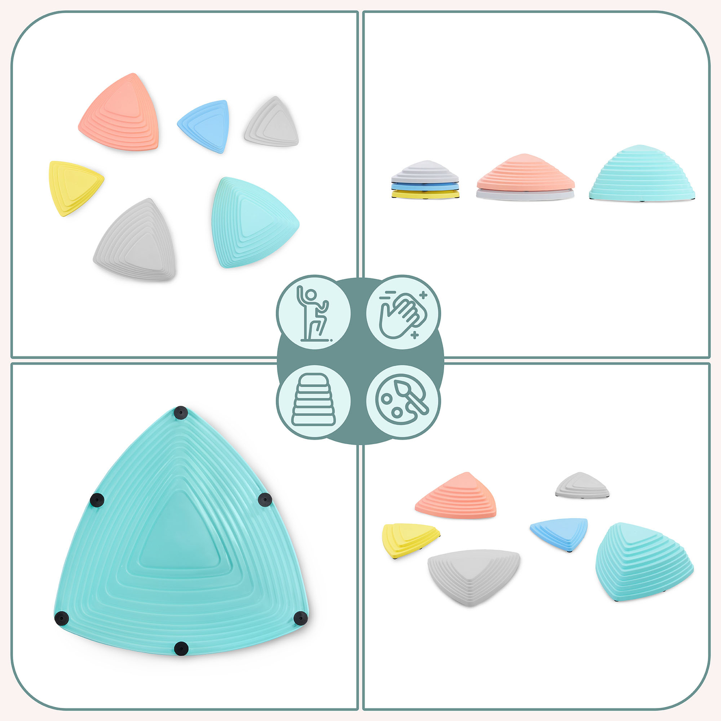 Pedras de equilíbrio coloridas - 6 peças